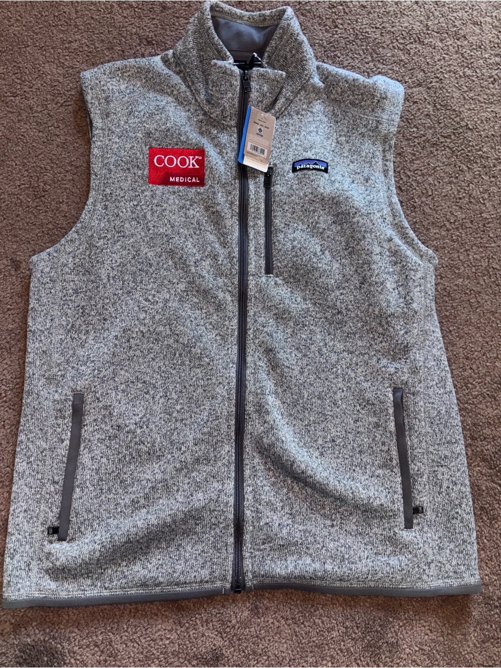 Patagonia Gray Men's Fleece Vest with Chest Patch